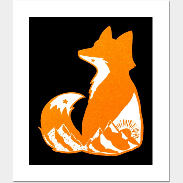 Fjallraven - fox of adventure black Wall Art by Uwaki